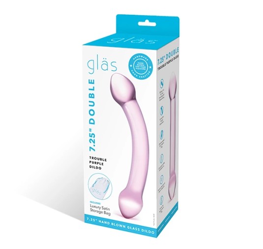 Szklane dildo - Glas Double Trouble Purple